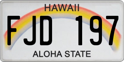 HI license plate FJD197