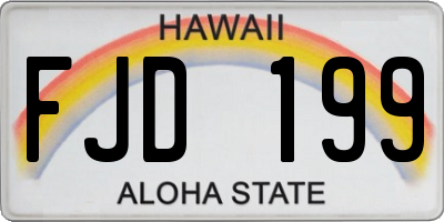 HI license plate FJD199