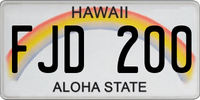 HI license plate FJD200