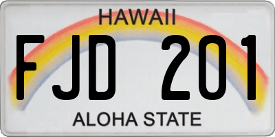HI license plate FJD201