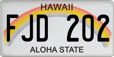HI license plate FJD202
