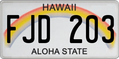 HI license plate FJD203