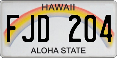 HI license plate FJD204