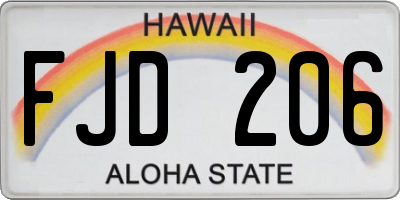 HI license plate FJD206