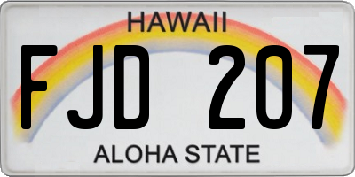 HI license plate FJD207