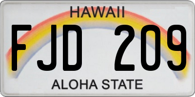 HI license plate FJD209