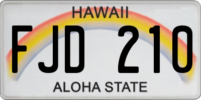 HI license plate FJD210