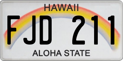 HI license plate FJD211