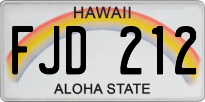 HI license plate FJD212
