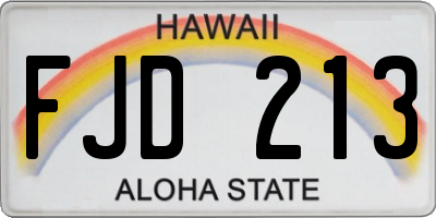 HI license plate FJD213