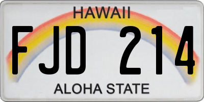 HI license plate FJD214