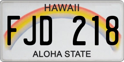 HI license plate FJD218