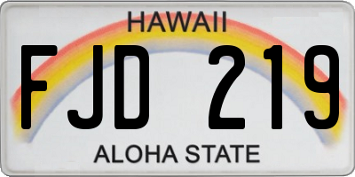 HI license plate FJD219