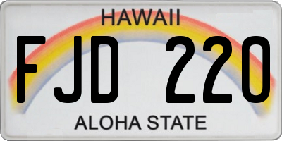HI license plate FJD220