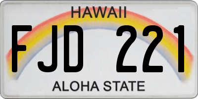 HI license plate FJD221