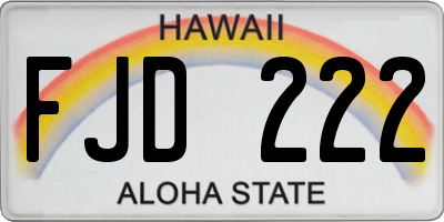 HI license plate FJD222