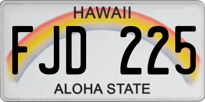 HI license plate FJD225