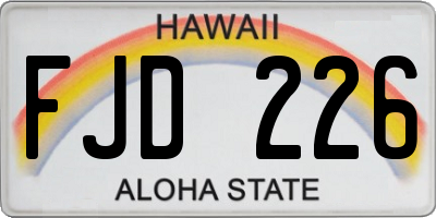 HI license plate FJD226