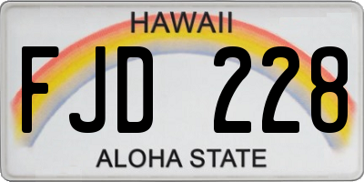 HI license plate FJD228