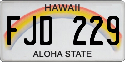 HI license plate FJD229