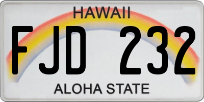 HI license plate FJD232