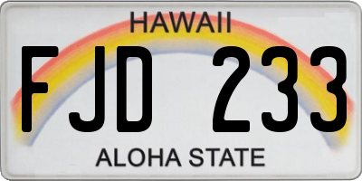 HI license plate FJD233