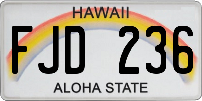 HI license plate FJD236