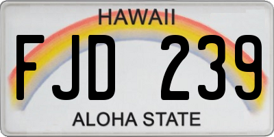 HI license plate FJD239