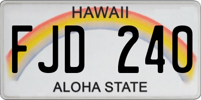 HI license plate FJD240