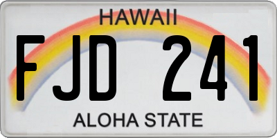 HI license plate FJD241