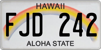 HI license plate FJD242