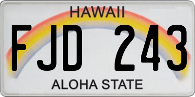 HI license plate FJD243