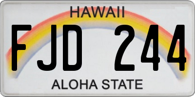 HI license plate FJD244