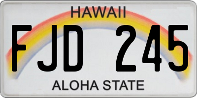 HI license plate FJD245