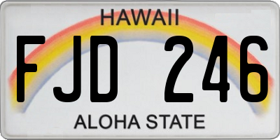 HI license plate FJD246