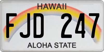 HI license plate FJD247