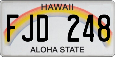 HI license plate FJD248