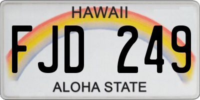 HI license plate FJD249