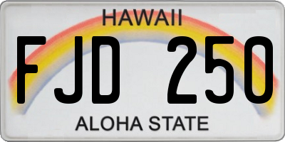 HI license plate FJD250