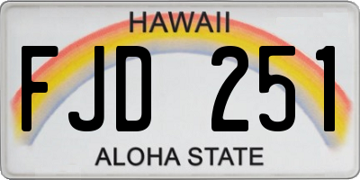 HI license plate FJD251