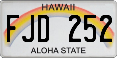 HI license plate FJD252