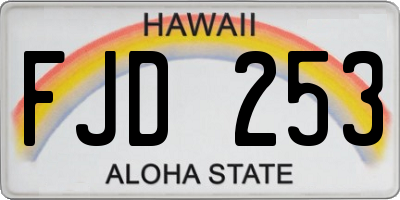 HI license plate FJD253