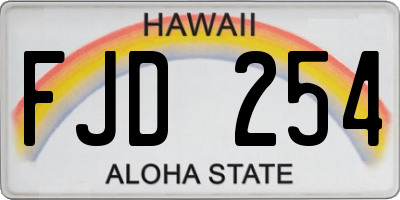 HI license plate FJD254