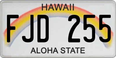 HI license plate FJD255