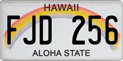 HI license plate FJD256