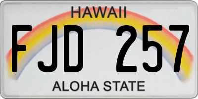 HI license plate FJD257