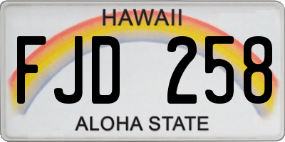 HI license plate FJD258