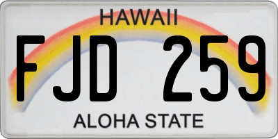 HI license plate FJD259