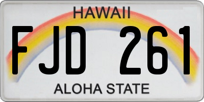 HI license plate FJD261