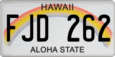 HI license plate FJD262
